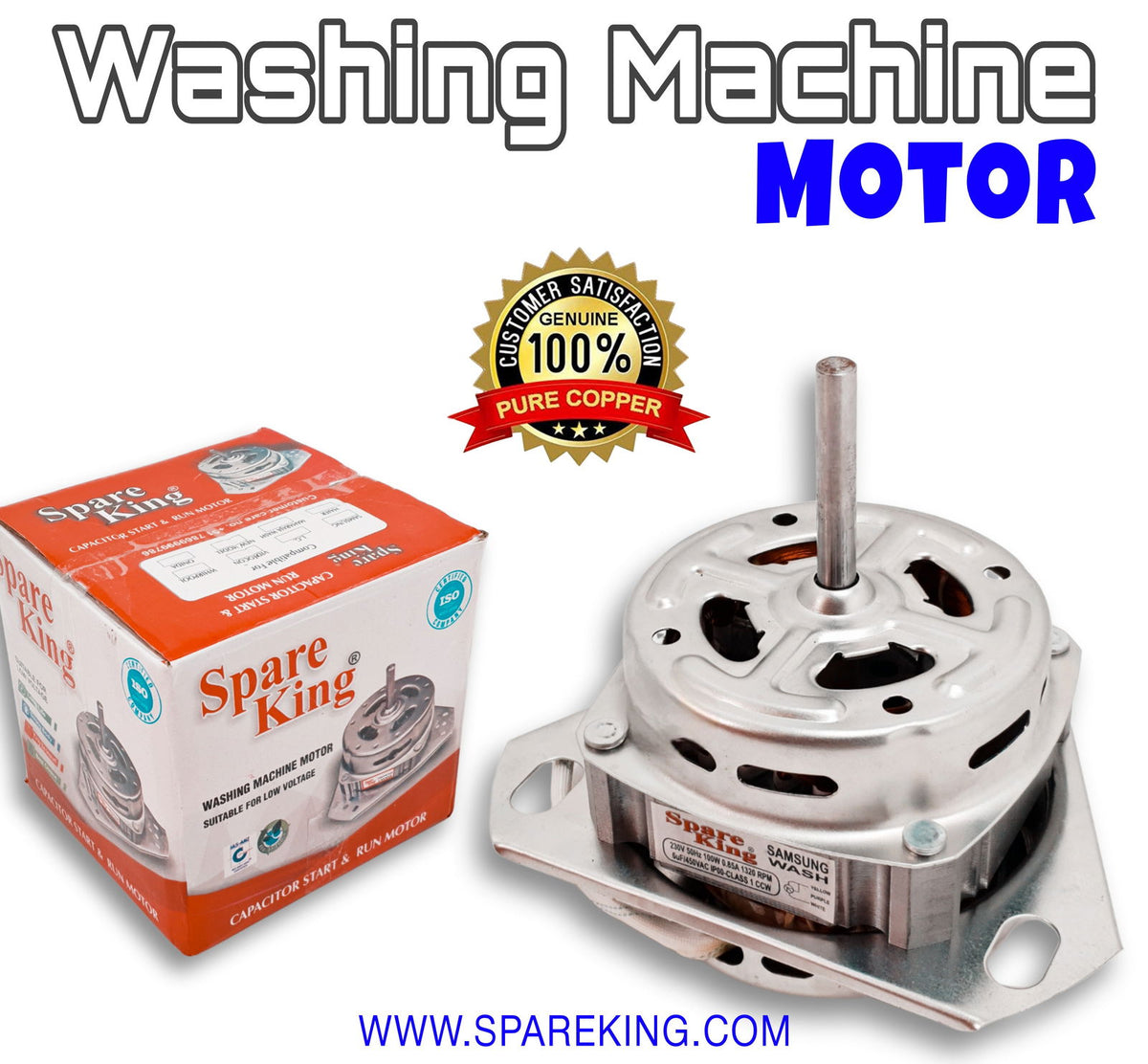 Wash Motor - Washing Machine (12 pcs. Carton) - Spare King