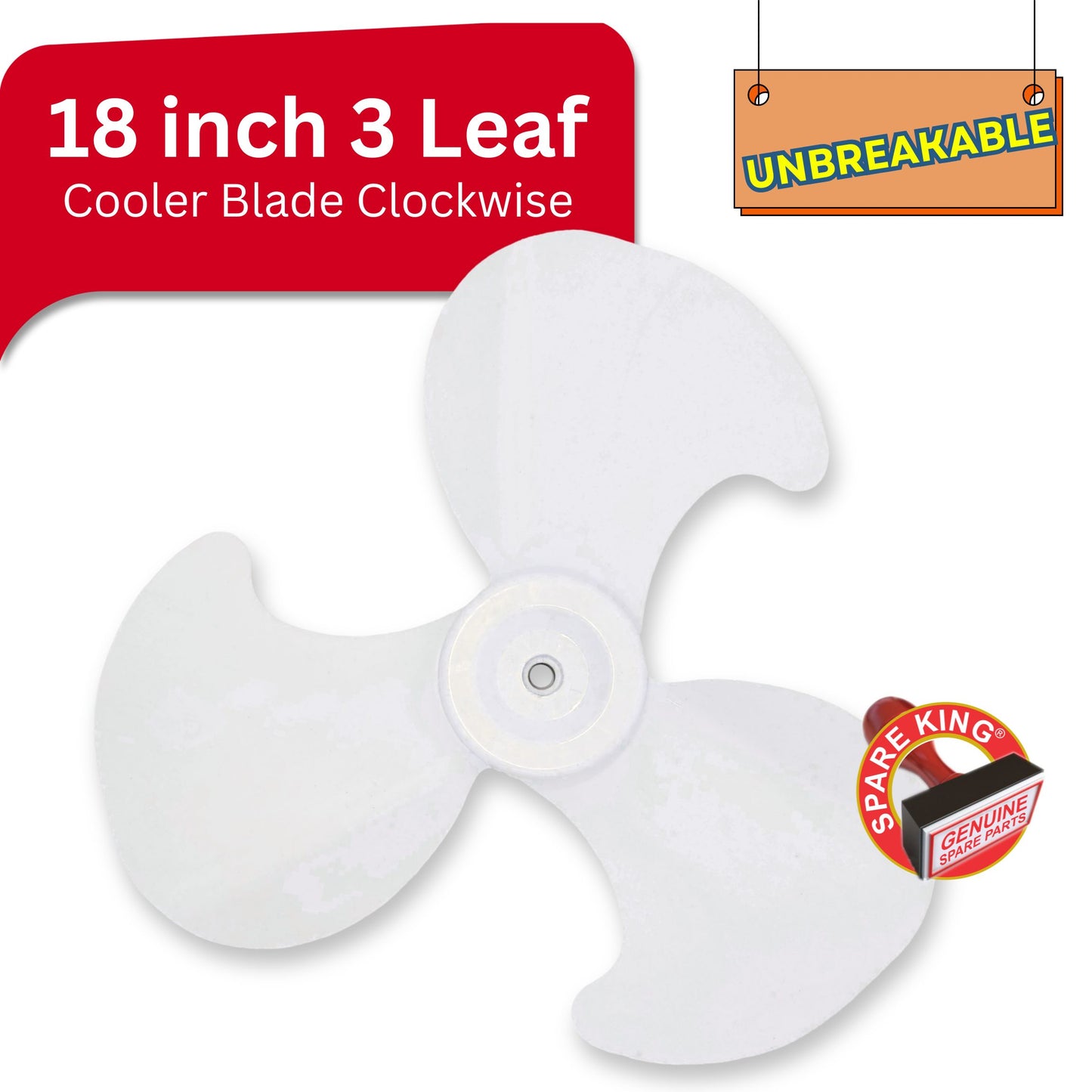 18 inch 3 Leaf Clockwise UNBREAKABLE Blade - 18x3