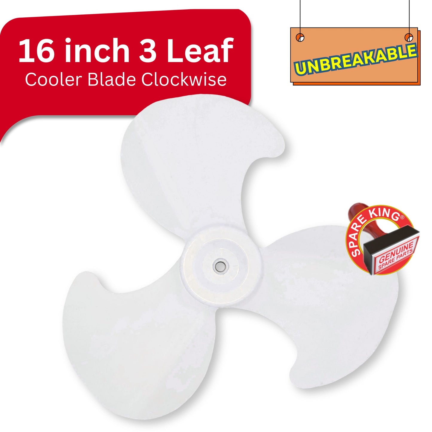 16 inch 3 Leaf Clockwise "UNBREAKABLE" Blade    - 16x3